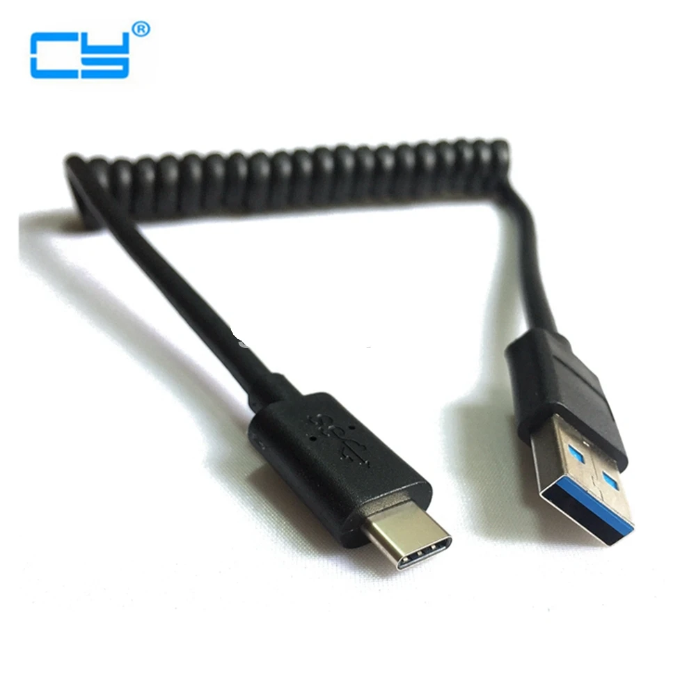 Весна Стрейч USB3.1 кабель для передачи данных 5 Гбит/с В 2A USB 3 0 мужчин и USB-C type C