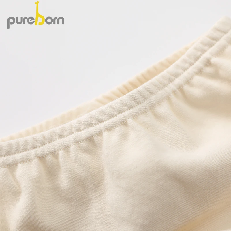 Pureborn Baby Girls Dress+Underpants 2pcs Peterpan Collar Long Sleeve Princess Party Dress Cotton Cartoon Suits Newborn Costume