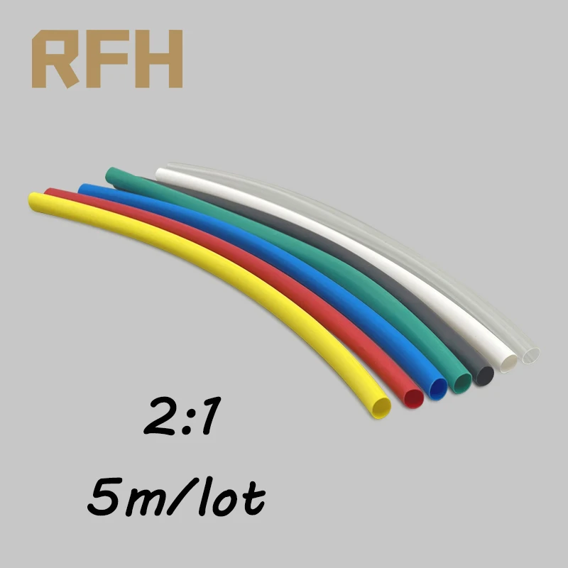 5 Meter 2:1 Polyolefin Shrink Heat Shrinkable Tub Insulation Repair Wire 1 2 3 6 mm Various Colors Tubing | Обустройство дома