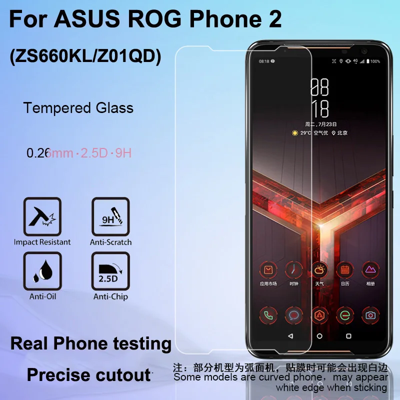 2 шт для ASUS ROG phone 2 стекло закаленное 2.5D Защитная пленка для ASUS ROG 2 Phone II Z01QD ZS660KL Защитное стекло для экрана