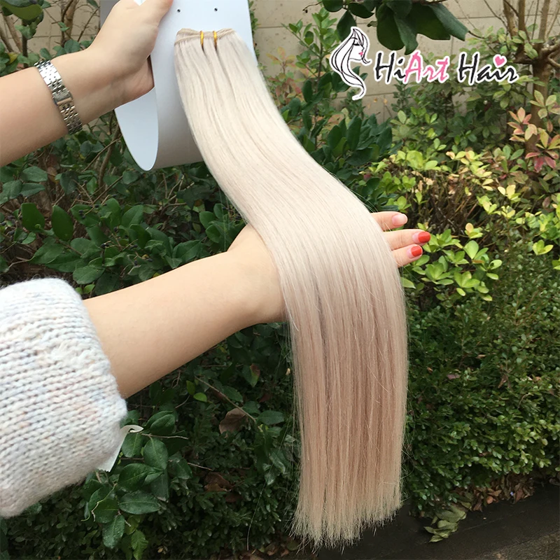 HiArt 100 г Человеческие волосы Remy для наращивания, волосы для наращивания с двойным нарисованным плетением, прямые волосы для наращивания на всю голову