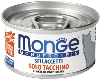 

MONGE MONGE CAT MONOPROTEIN monobelkovye for adult cats with turkey flakes 80g