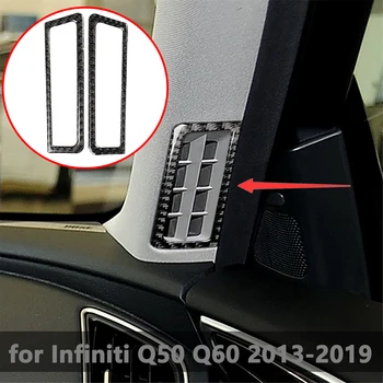 

for Infiniti Q50 Q60 2013-2019 Window A Piller Vent Air Outlet Cover Decoration Trim Car Interior Accessories Carbon Fiber