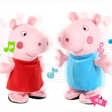 Ходьба, пение, запись, языкообучающая свинья Пегги Ослик электрическая игрушка плюшевая