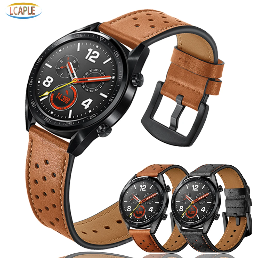 Ремешок для Samsung Galaxy watch 3 45 мм браслет из натуральной кожи Gear S3/Amazfit pace Huawei GT 2-2e-pro 46