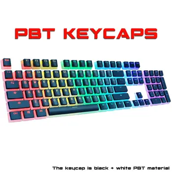 

1 Set Replaceable PBT Pudding Keycaps 108 Transparent Lettering Keys Double Shot Backli Key Cap for Mechanical Keyboard