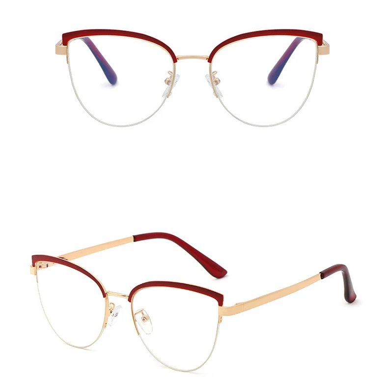 Hotony Women's Full Rim Cat Eye Alloy Frame Eyeglasses 95679