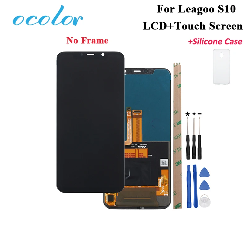 

ocolor For Leagoo S10 LCD Display and Touch Screen 6.21'' Replacement +Tools +Adhesive For Leagoo S10 Phone+Silicone Case