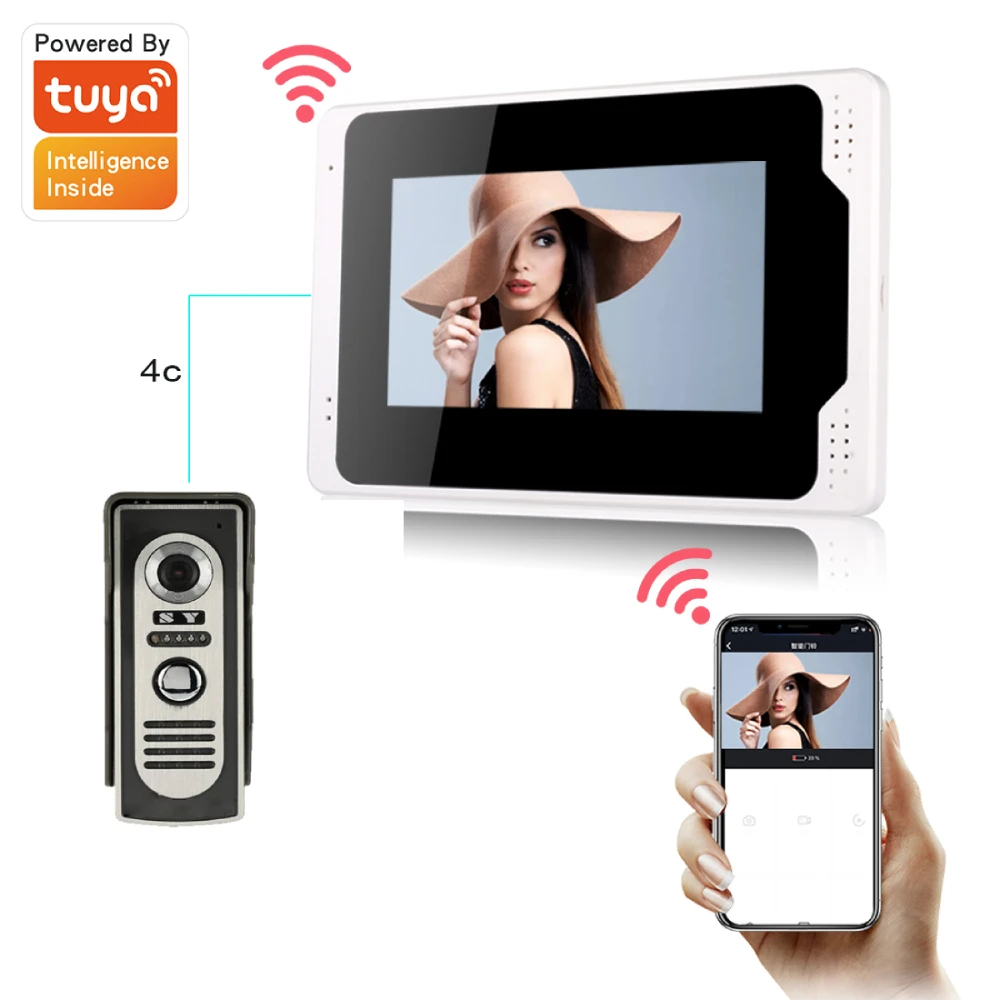7 дюймов Беспроводной Wi Fi беспроводная IP видео телефон двери внутренной связи
