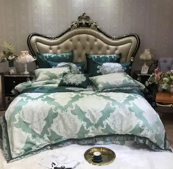 

Jacquard Duvet Cover Bedding Set King Queen Size Egyptian Cotton Bedspread Linens