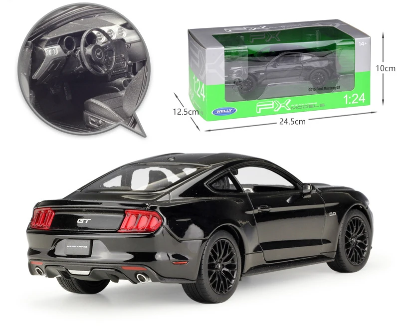 Велли литье под давлением автомобиля 1:24 весы 2015 Ford Mustang GT классическая модель