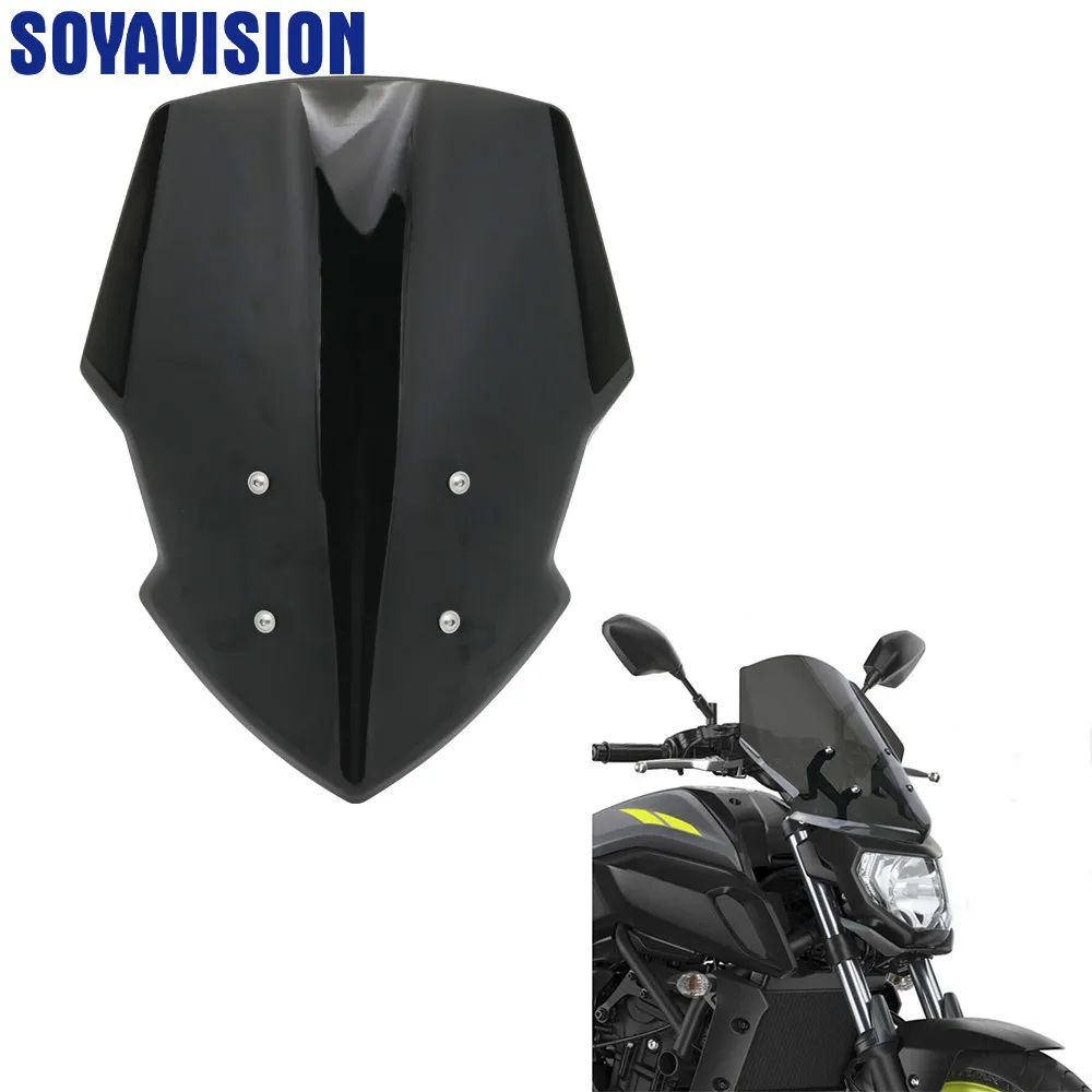 

Motorcycle Windscreen Windshield Deflector For Yamaha MT07 2018 2019 Shield Screen With Brackets