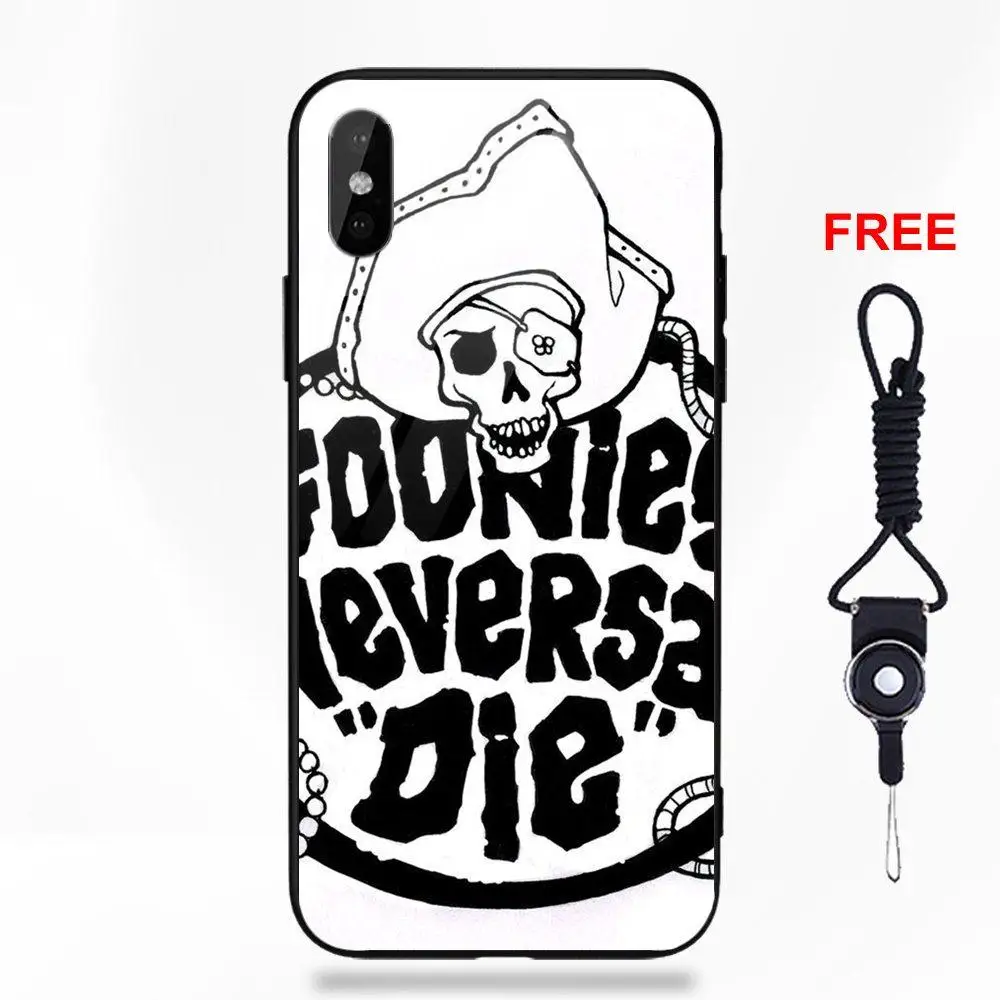 Omdnwd Goonies Never Say Die Мягкий ТПУ чехол+ чехол из закаленного стекла для Apple IPhone X XS Max XR 5 5C 5S SE 6 6S 7 8 Plus - Цвет: as picture