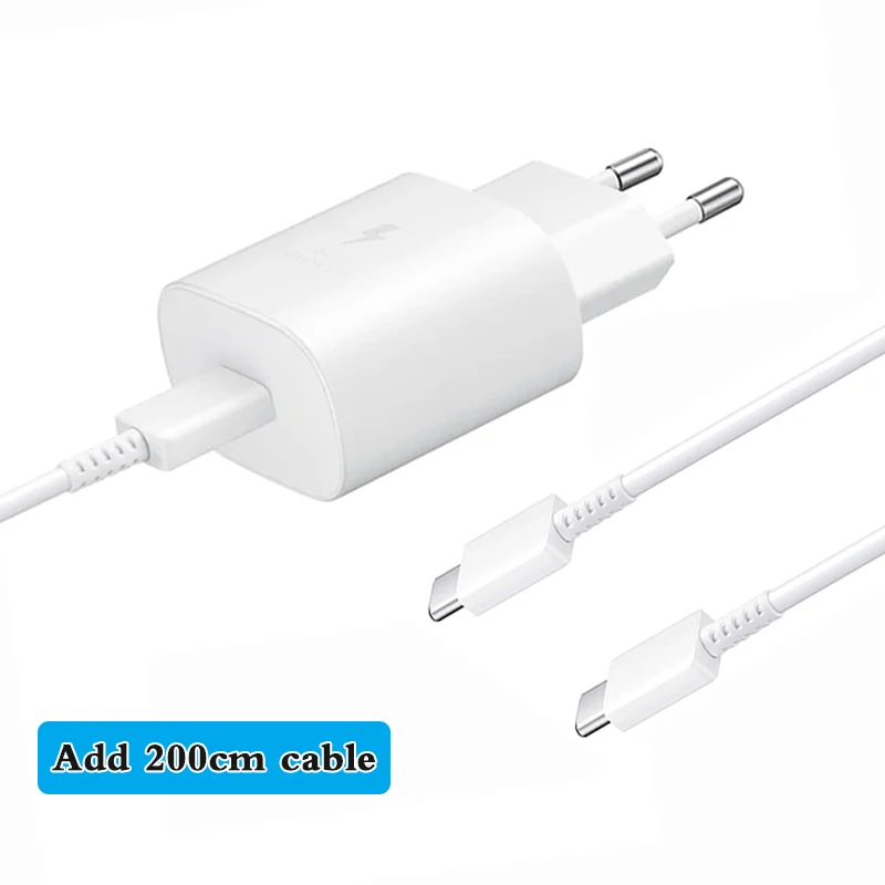 Original Samsung S21 S20 5G 25W Charger Super Fast Charge Usb Type C Pd PPS Quick Charging EU For Galaxy Note 20 Ultra 2m Cable usb car charge Chargers