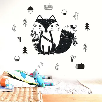 

KAKUDER Wall Stickers Nordic Style Small Animals PVC Sticker Wall Stickers Living Room Decoration kitchen wall stickers bedroom