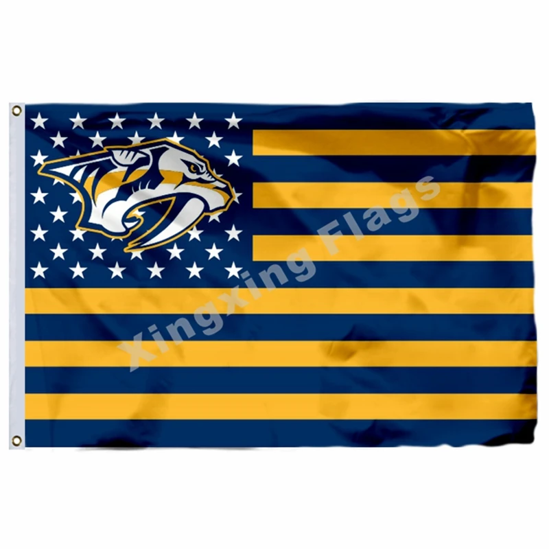Флаг Nashville Predators 3ft x 5ft полиэстер баннер Nashville Predators Летающий Размер № 4 90X150 см пользовательский флаг