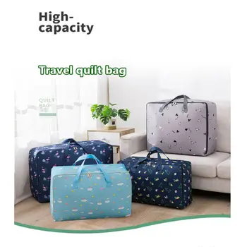 

FAROORT Home Clothes Quilt Pillow Blanket Storage Bag Travel Luggage Organizer Bag Thick Oxford Printed Storage Bag