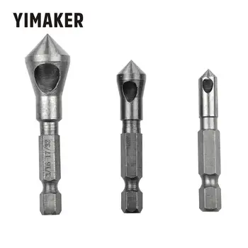 

YIMAKER 3PCS 90 Degree Hex Handle Chamfer Oblique Hole Chamfering Knife Deburring Woodworking Hole Opener