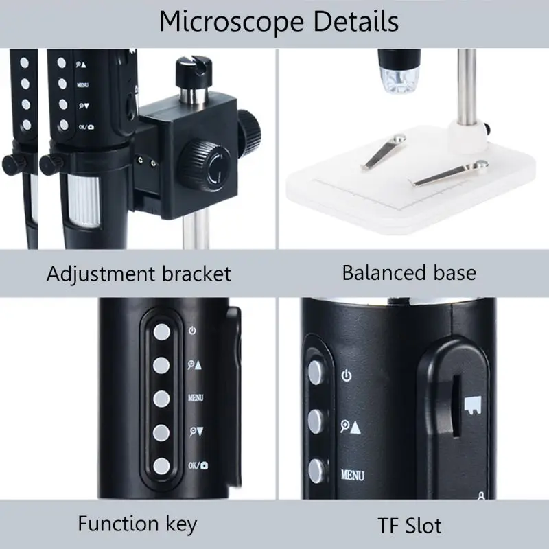  1000X Digital HDMI Microscope 5MP HD 1080P 8LED Light Camera Magnifier Endoscope