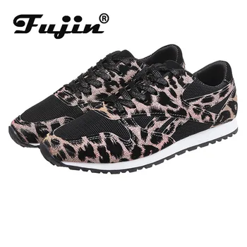

Fujin Women Sneakers Spring Fashion 2020 Thick Bottom Women Shoes Lace Round Toe Mixed Colors Mesh Breathable Totem Women Shoes