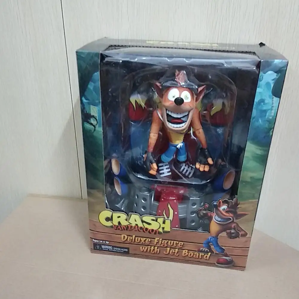 NECA Game Deluxe Crash Bandicoot with Jet Board Action Figure Model Toy Doll Gift