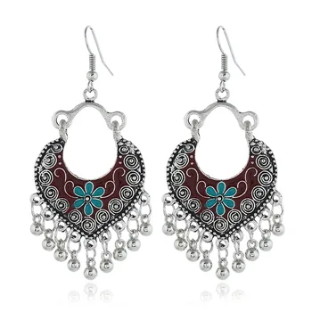 

Bohemian Tassel National Style Heart-shaped Earrings Earrings Jewelry