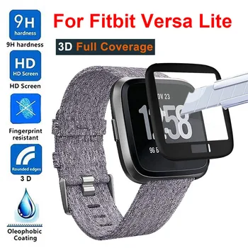 

Full Coverage Tempered Glass Screen Protector Cover for Fitbit Versa Lite Watch