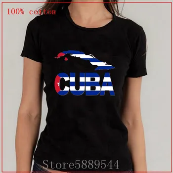 

T-Shirt For Womens Flag Of Cuban Cuba Map Flag O-Neck Personality Cool Tee Shirt Designs For Women Round Collar Clothing