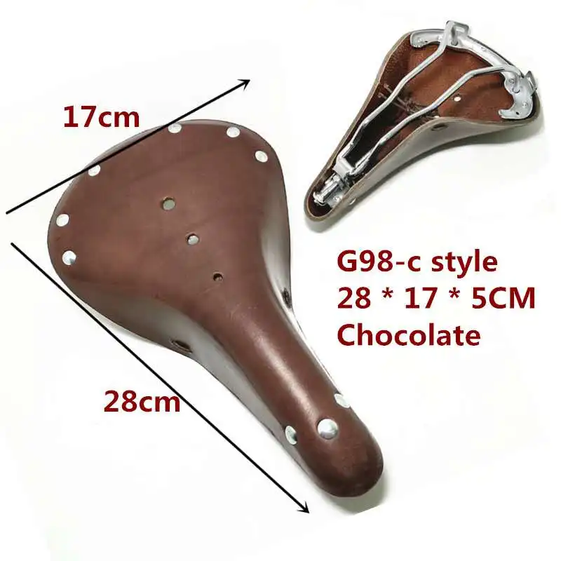 Bicycle Saddle Bicycle Seat Cushion Bike Riding Cushion Classic Bicycle Seat Pure Cowhide Bicycle Saddle for Outdoor Riding Comfortable Vintage Saddle Bike Spring Seat Cushion