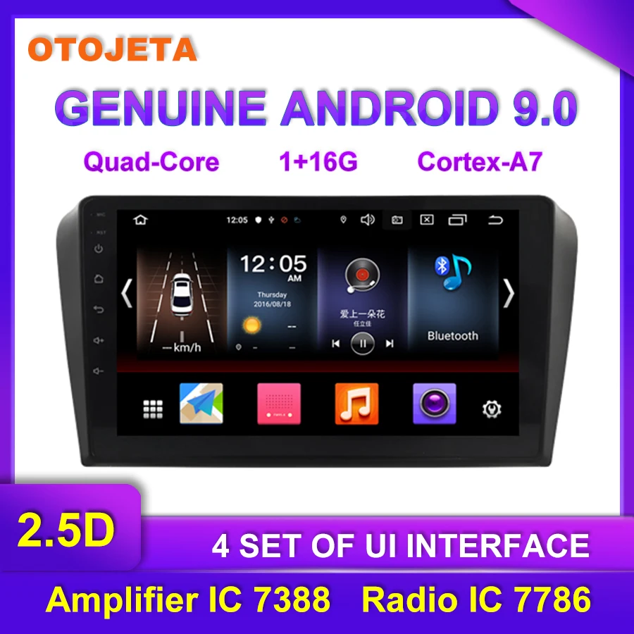 #*Cheap OTOJETA Android 9.0 Player Car Multimedia Radio For 2004 2006 2009 MAZDA 3 GPS USB Bluetooth Navigation full touch tape recorder
