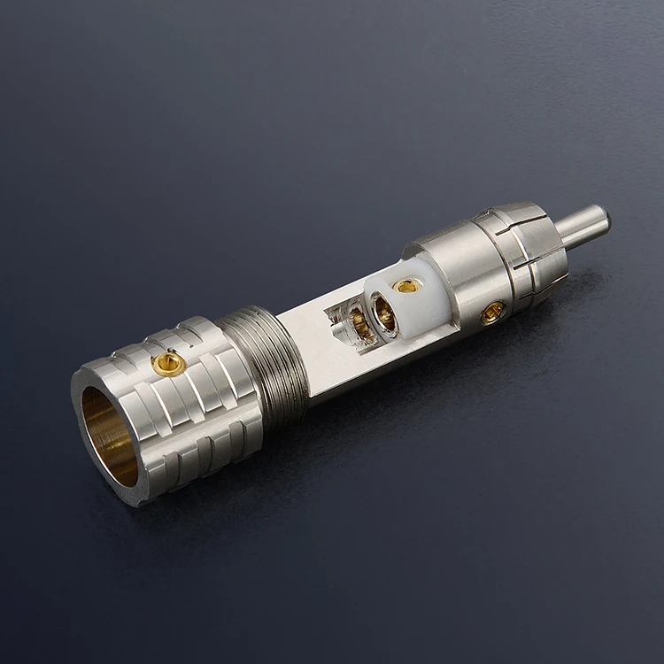 4PCS Viborg VR108R 순수 구리 탄소 섬유 RCA 로듐 도금 Unsolder 버전 순수 구리 RCA 나사 잠금