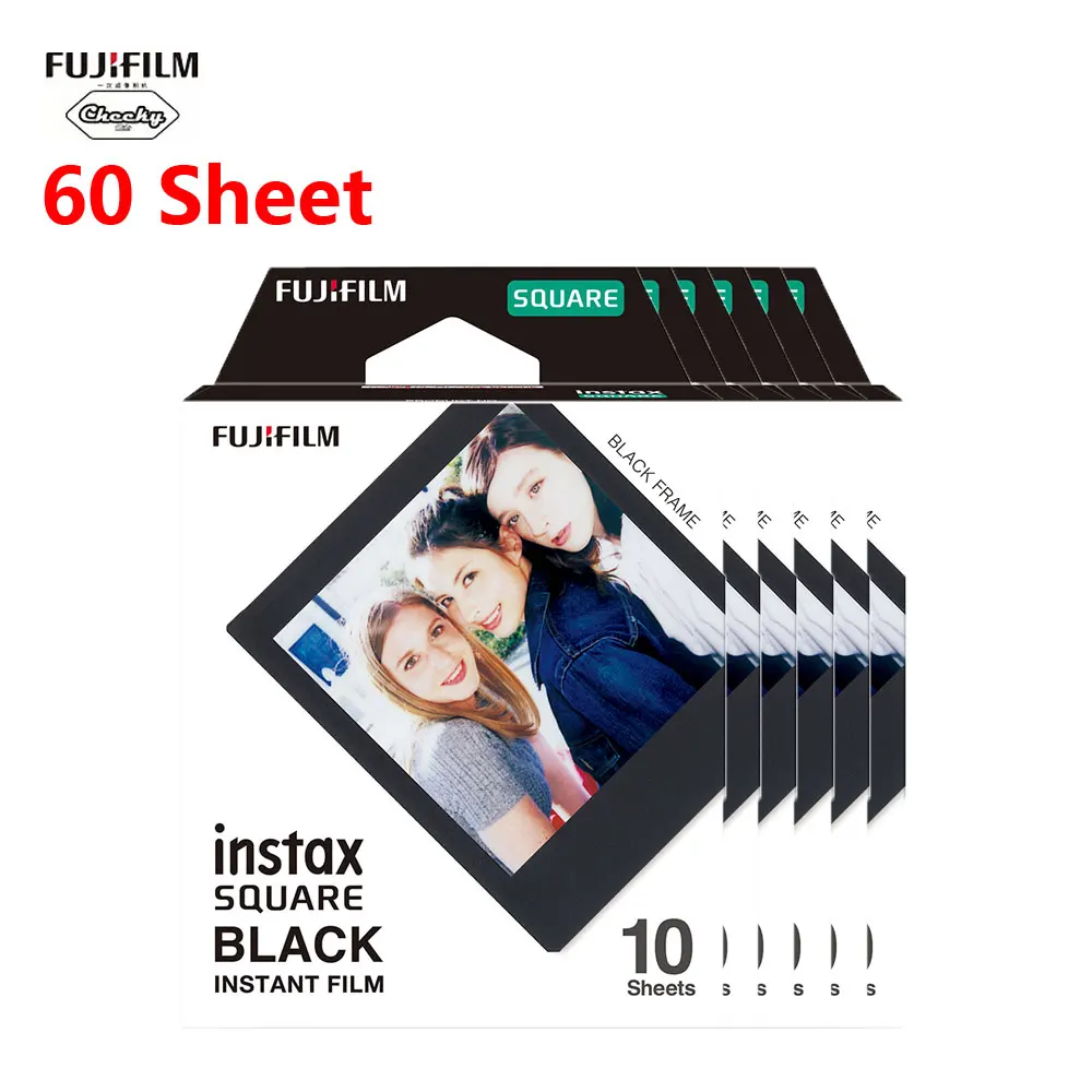 80 листов Fuji Fujifilm Black Edge instax Mini пленка для Fujifilm instax SQUARE SQ20/SQ10/SQ6 SHARE SP-3 SQ принтер фотопленка - Цвет: 60 Sheets