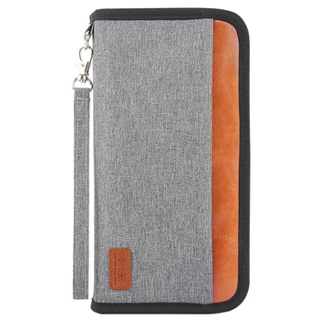 

Multifunctional Passport Organizer Zipper Cash Full Closure Storage Travel Wallet Antitheft Accessories Documents Card Holder
