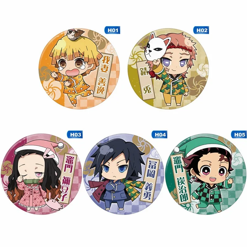Аниме Demon Slayer: Kimetsu No Yaiba Kamado Tanjirou Косплей Bedge Japanses Манга Мультфильм собирать