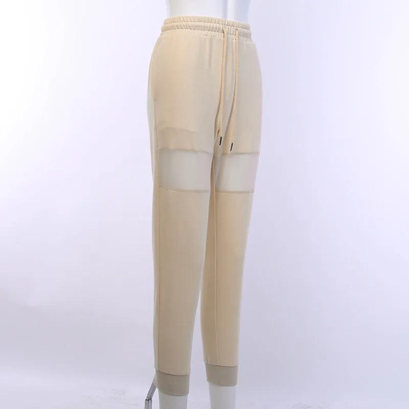 Женские сетчатые Лоскутные свободные штаны для бега, дышащие быстросохнущие спортивные штаны на осень и зиму, тренировочные штаны для бега для девочек