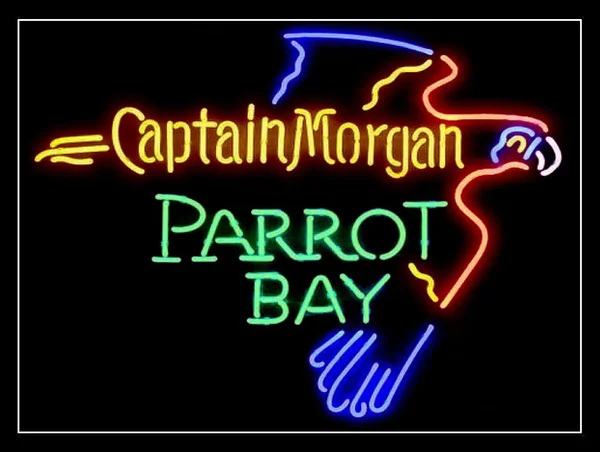 Captain Morgan néon rétro en métal aluminium SIGNE VINTAGE/MAN CAVE/Bar/Pub 
