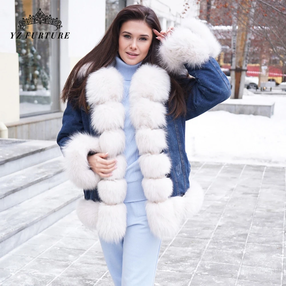 YZ Future, Женская парка, натуральное меховое пальто, зимняя куртка для женщин, натуральное лисьее меховое пальто, толстая теплая меховая парка, натуральное меховое пальто, куртка