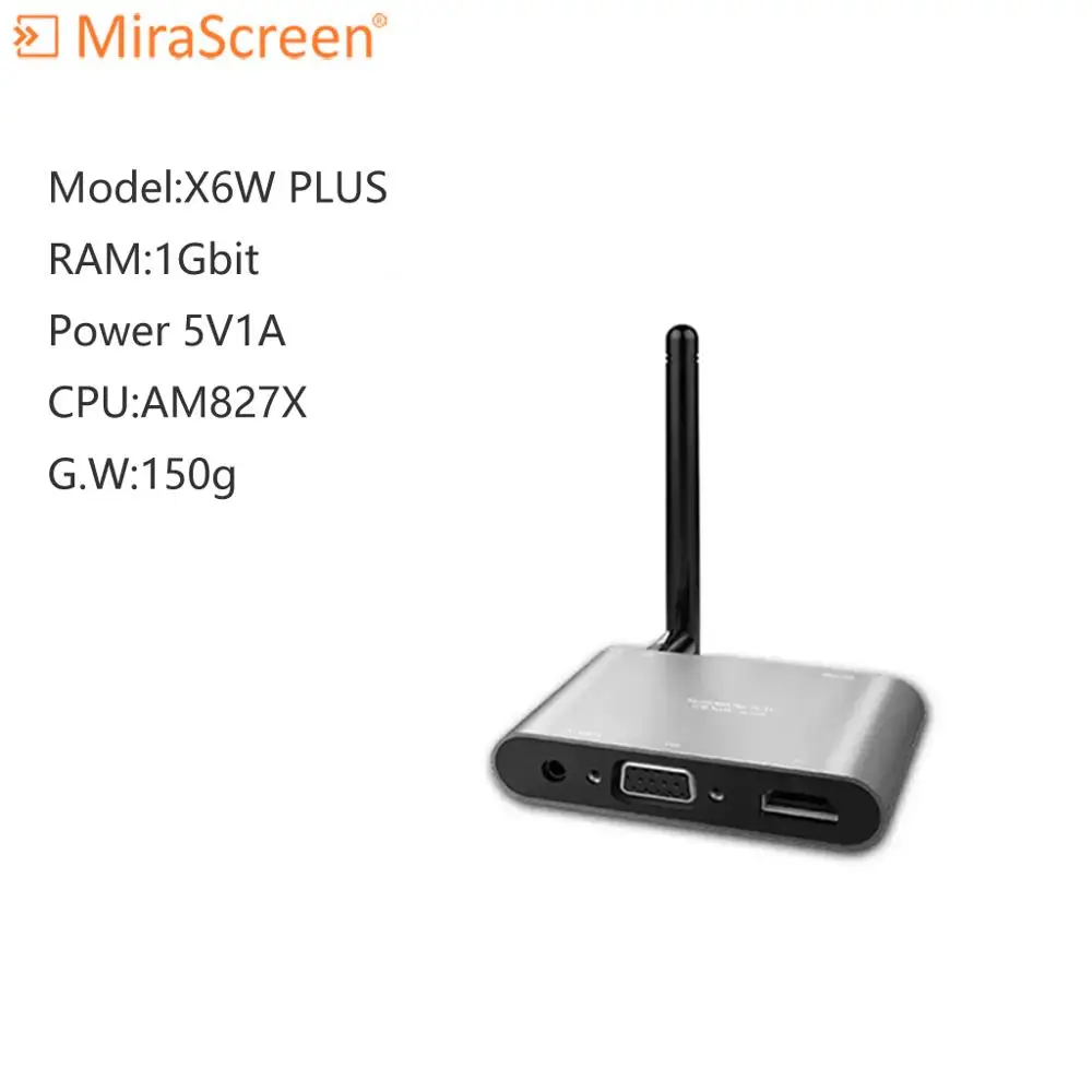 Mirascreen X6W Plus 5G 4K real time mirroring  Miracast Wireless DLNA AirPlay Display Dongle Receiver 5G TV Stick