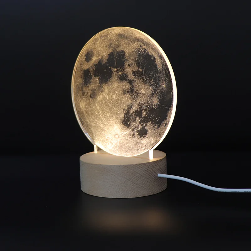 New Dropship Night Lamp Wooden Table Lamp Bedside Lamp Moon Light Night Light Christmas Lamp