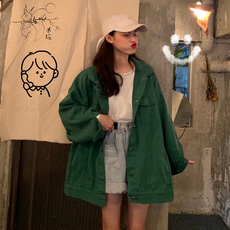 

Fashion Short Jacket Female Solid Colo Long Sleeve Autumn 2019 New Students Wild Loose Europe and America Ins Korean Jacket