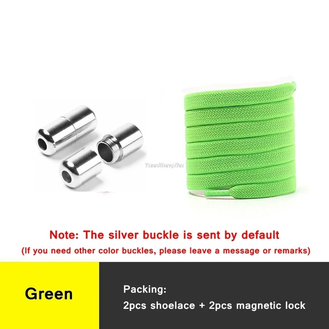 New Elastic Laces without ties Shoelaces for Sneakers Flat No Tie Shoe laces Kids Adult Quick Shoe lace Rubber Band Shoestring Green