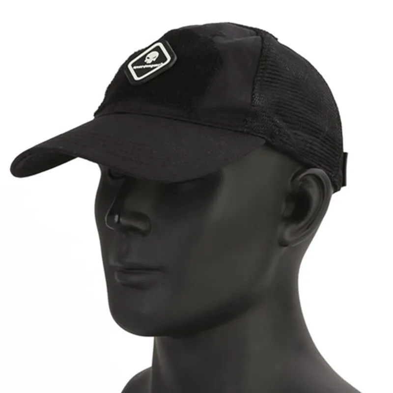 Skull Tactical Military Airsoft Cap Adjustable Breathable Sun Visor Trucker Hat Mesh Hunting Hiking Baseball Skeleton Snapback