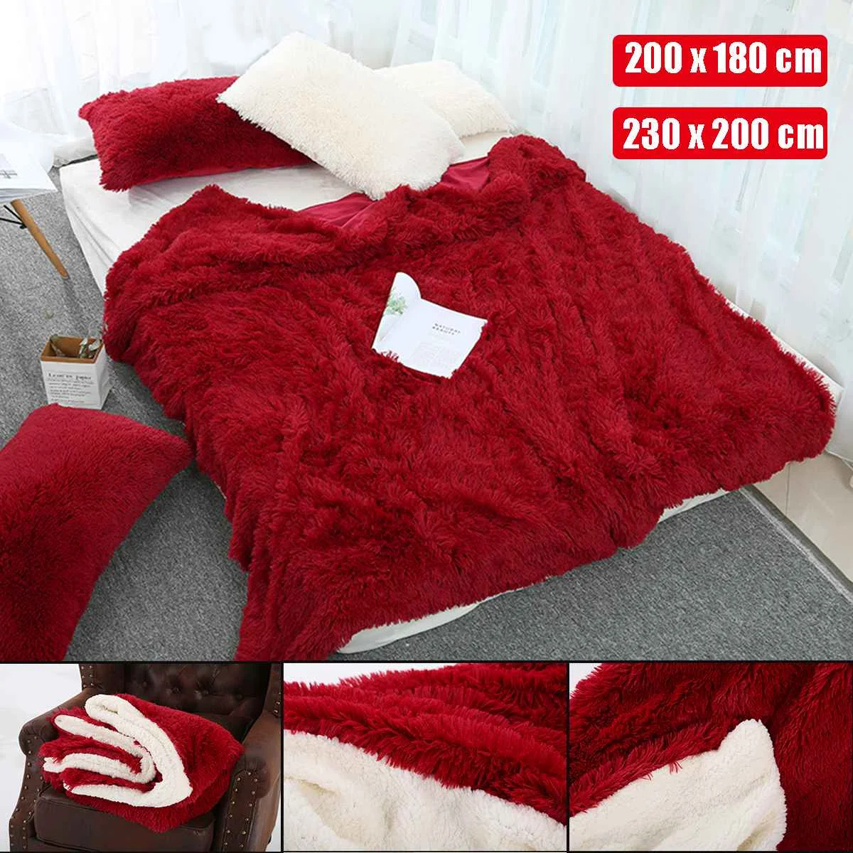 

Double Thick Blanket for Bedding Sofa Office Soft Blanket Towel Portable Outdoor Travel Car Cover Winter Warmer Throw Blanket