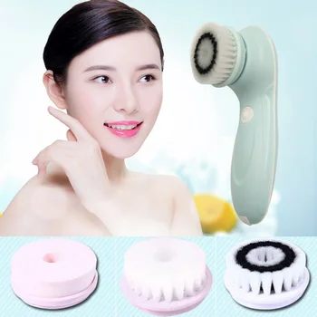 

USB Rechargeable Facial Cleansing Electric Face Cleaner with 3 Brushes Personal Skin Care Massager Machine Facial Washing Device