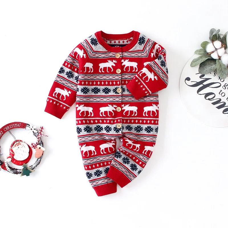 Детский свитер; милые детские комбинезоны на Рождество и год для маленьких мальчиков и девочек; Милая одежда; г.; детская одежда на Рождество