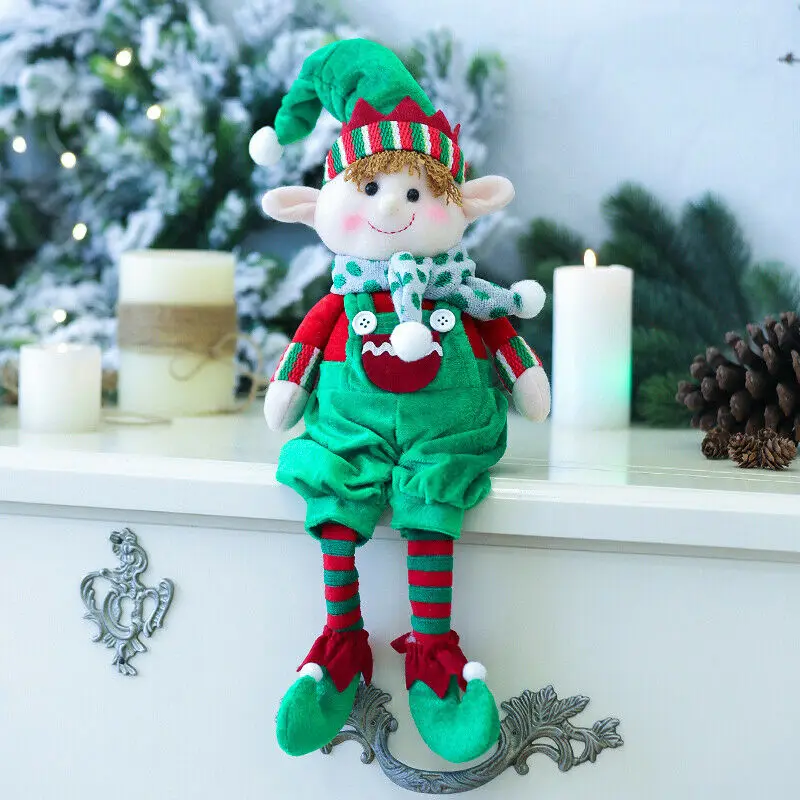 Рождественские украшения для дома, украшение куклы эльфа, рождественские вечерние украшения для дома, Детские Подарочные игрушки 48x16 см - Цвет: Светло-зеленый