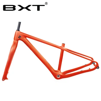 

BXT 26er new snow fat wheel bike bicycle frame fork 16 18inch full Carbon MTB snow 1-1/8" to 1-1/2" Tapered Tube bike frameset