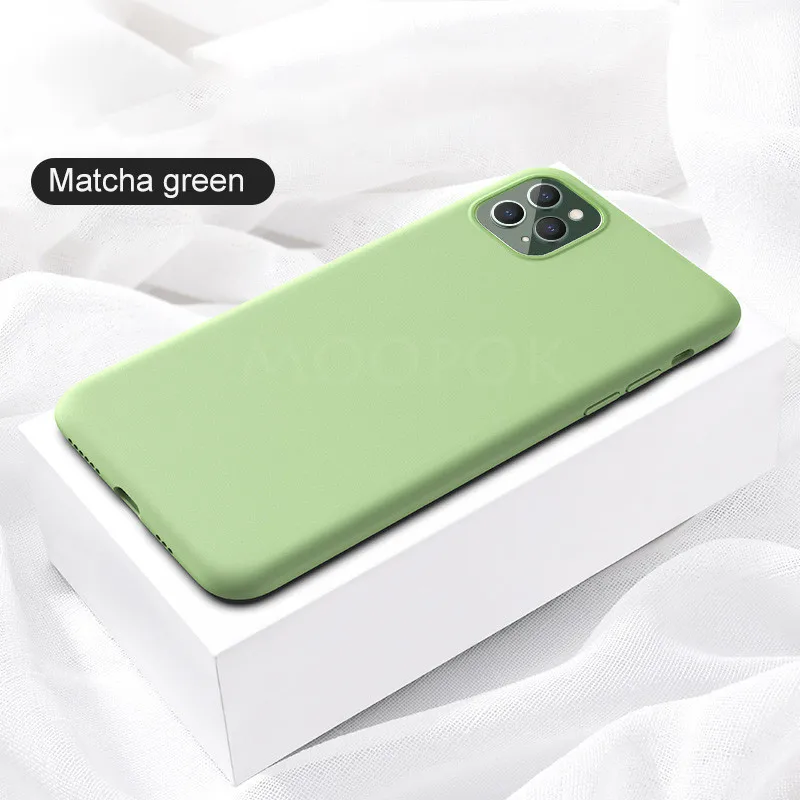 Тонкий мягкий чехол для iPhone 7, 8, 6, 6s Plus, X, 11, жидкий силиконовый чехол, карамельный цвет, Coque Capa On для iPhone X, XR, XS, 11 Pro, Max чехол - Цвет: Matcha Green