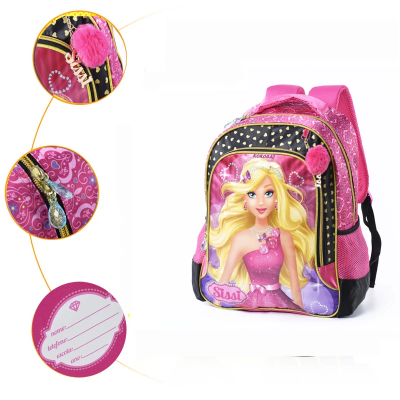 Принцесса Мультфильм Дети Путешествия багаж сумка рюкзак-тележка для школы с колесами для девочек рюкзак для девочек на колесах