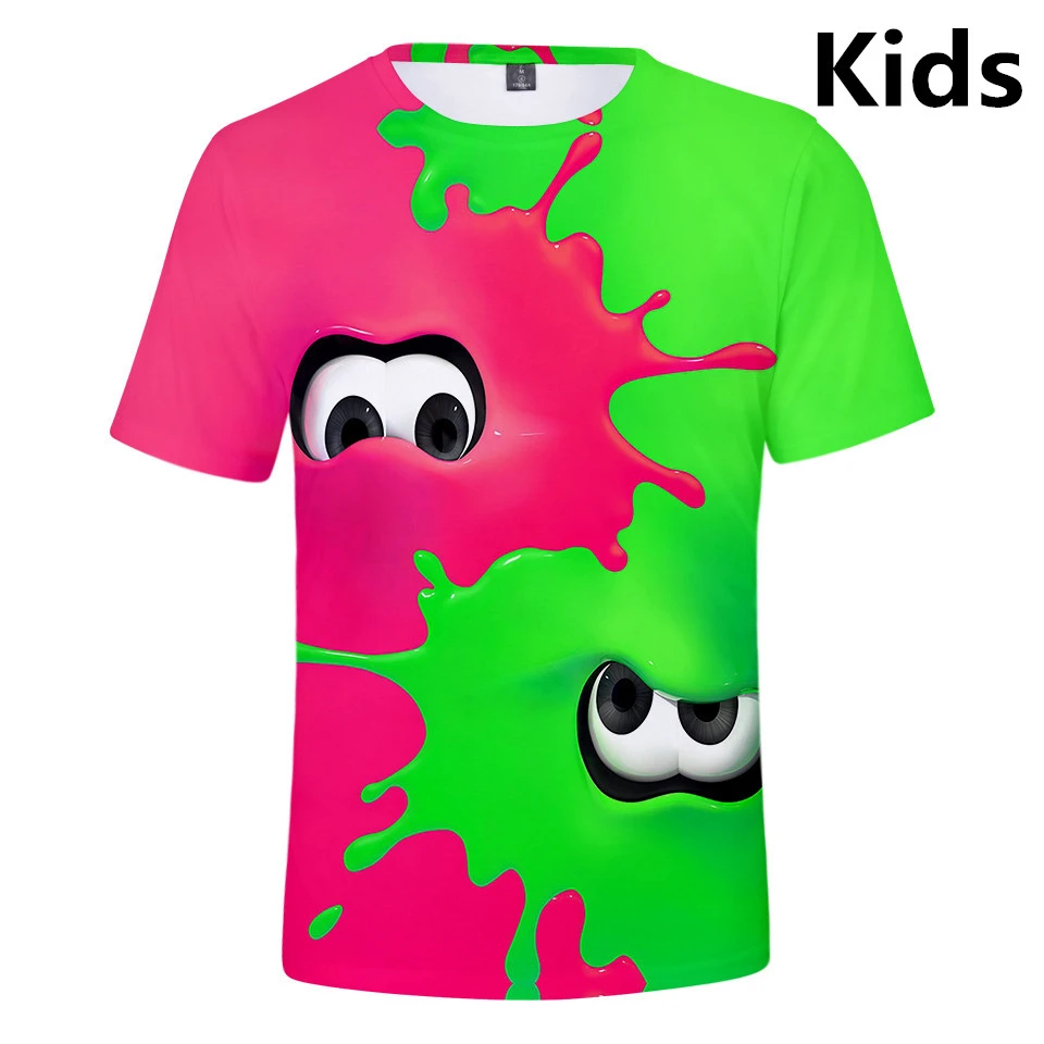Camiseta para niños de 3 a 13 años, camisa con estampado 3d de Splatoon, ropa calle para niños y niñas|Camisetas| -